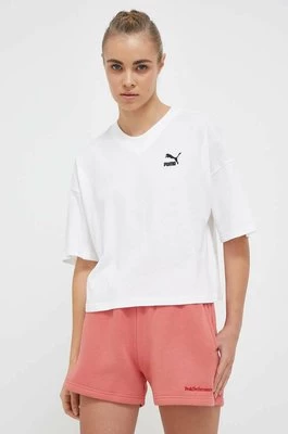 Puma t-shirt bawełniany kolor biały 538052-01