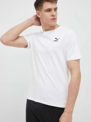 Puma t-shirt bawełniany kolor biały gładki 535587-02