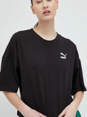 Puma t-shirt bawełniany kolor czarny 538052-01