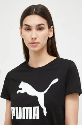 Puma t-shirt bawełniany kolor czarny
