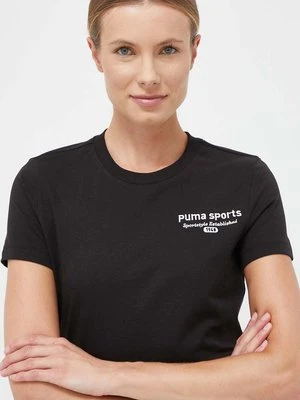 Puma t-shirt bawełniany kolor czarny