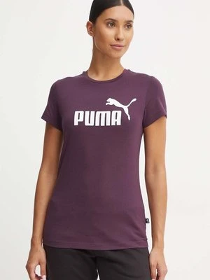 Puma t-shirt bawełniany kolor fioletowy 586775