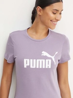 Puma t-shirt bawełniany kolor fioletowy 586775