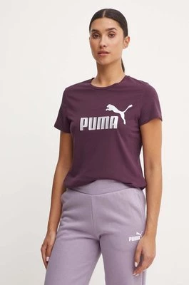 Puma t-shirt bawełniany kolor fioletowy