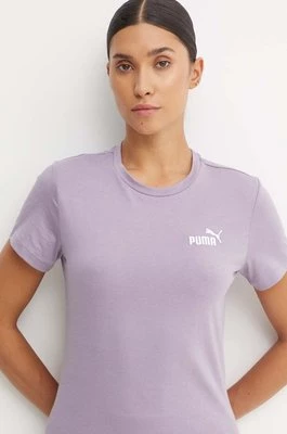 Puma t-shirt bawełniany kolor fioletowy