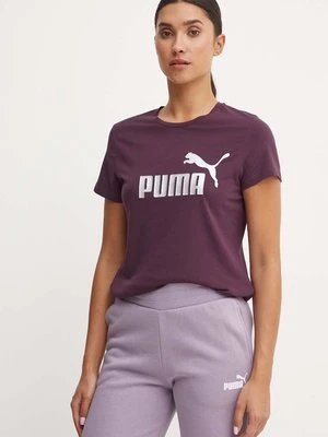 Puma t-shirt bawełniany kolor fioletowy