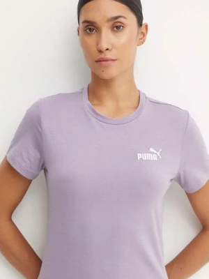 Puma t-shirt bawełniany kolor fioletowy