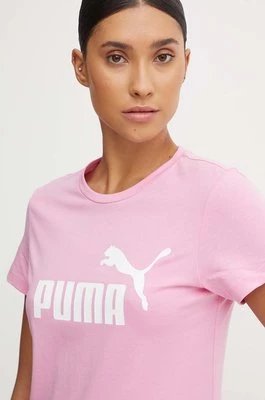 Puma t-shirt bawełniany kolor różowy 586775