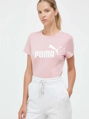 Puma t-shirt bawełniany kolor różowy