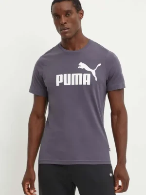 Zdjęcie produktu Puma t-shirt bawełniany kolor szary z nadrukiem