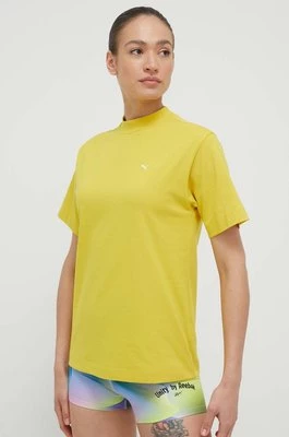 Puma t-shirt bawełniany kolor żółty