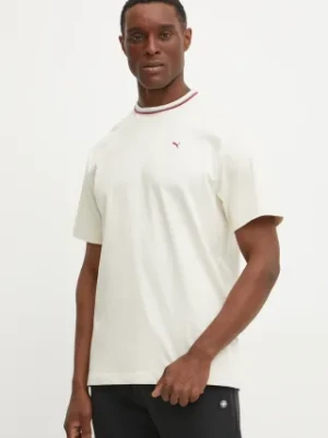 Puma t-shirt bawełniany Palais Artisan męski kolor beżowy gładki 629394