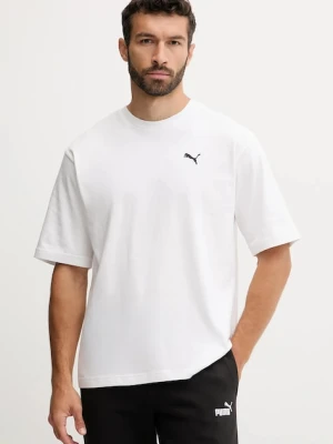 Puma t-shirt bawełniany męski kolor biały gładki 629645