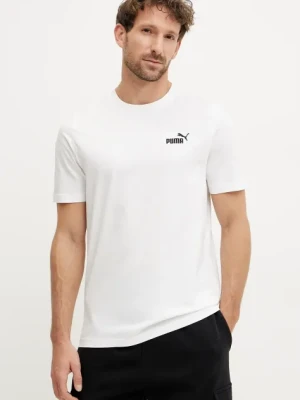 Puma t-shirt bawełniany męski kolor biały z aplikacją 682534