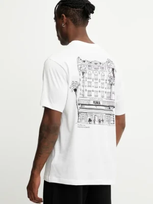 Puma t-shirt bawełniany męski kolor biały z nadrukiem 629636