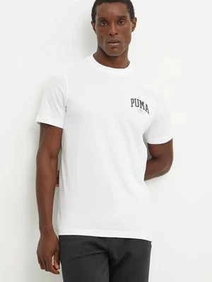 Puma t-shirt bawełniany męski kolor biały z nadrukiem 681792