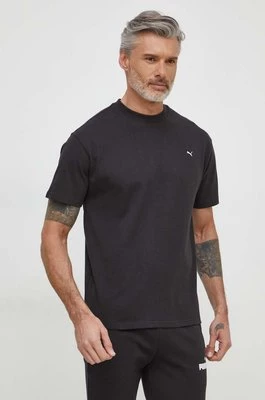 Puma t-shirt bawełniany MMQ męski kolor czarny gładki 624009