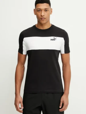 Puma t-shirt bawełniany męski kolor czarny wzorzysty 684685