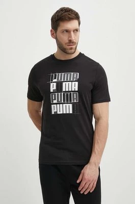 Puma t-shirt bawełniany męski kolor czarny z nadrukiem 678976.