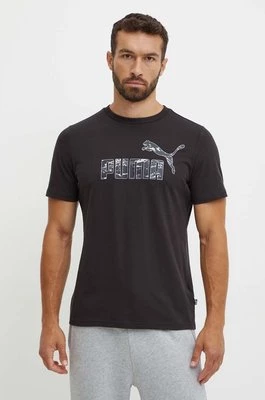 Puma t-shirt bawełniany męski kolor czarny z nadrukiem 683236