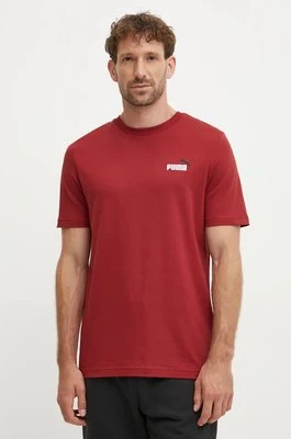 Puma t-shirt bawełniany męski kolor czerwony melanżowy 674470