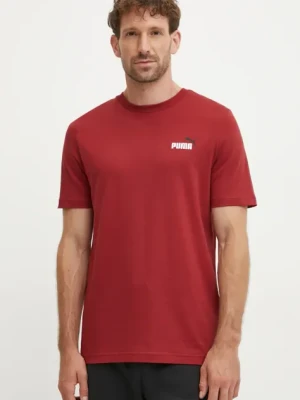 Puma t-shirt bawełniany męski kolor czerwony melanżowy 674470