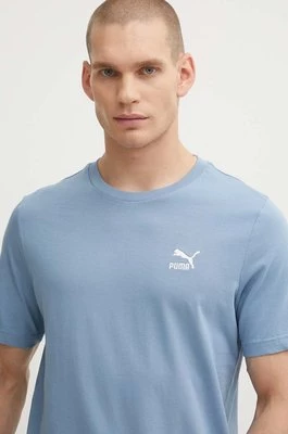 Puma t-shirt bawełniany męski kolor fioletowy z aplikacją 679187