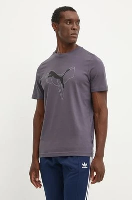 Puma t-shirt bawełniany męski kolor szary z nadrukiem 682858