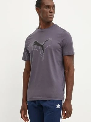 Puma t-shirt bawełniany męski kolor szary z nadrukiem 682858