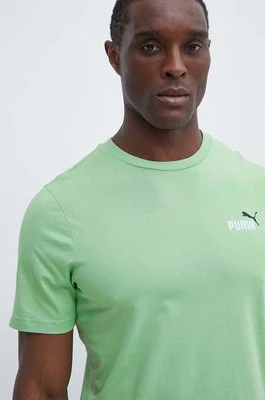 Puma t-shirt bawełniany męski kolor zielony melanżowy 674470