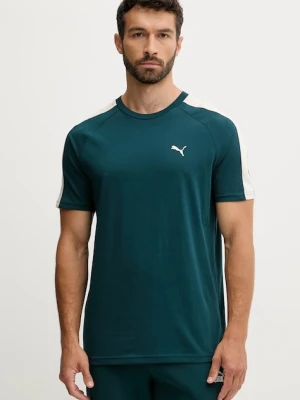 Puma t-shirt bawełniany męski kolor zielony z aplikacją 629592