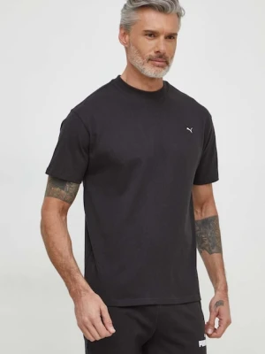 Puma t-shirt bawełniany MMQ męski kolor czarny gładki 624009