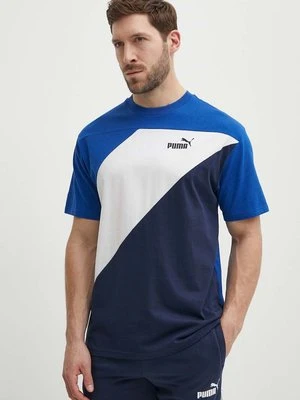 Puma t-shirt bawełniany POWER męski kolor granatowy wzorzysty 678929