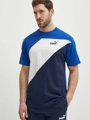 Puma t-shirt bawełniany POWER męski kolor granatowy wzorzysty 678929