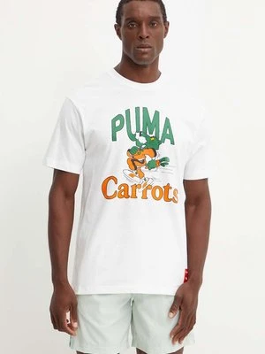 Puma t-shirt bawełniany PUMA X CARROTS Graphic Tee męski kolor biały z nadrukiem 627443