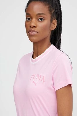 Puma t-shirt bawełniany SQUAD damski kolor różowy 677897