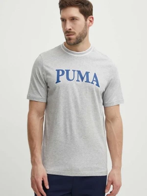 Puma t-shirt bawełniany SQUAD męski kolor szary z aplikacją 678967