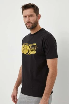 Puma t-shirt bawełniany X STAPLE kolor czarny z nadrukiem