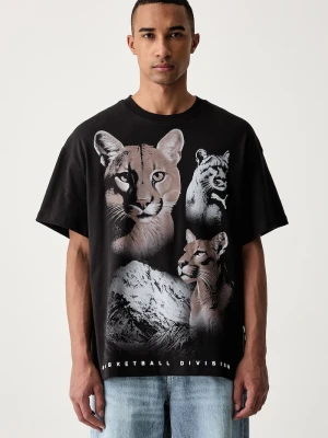 Puma T-shirt damski bawełniany DYLAN WILDCAT czarny