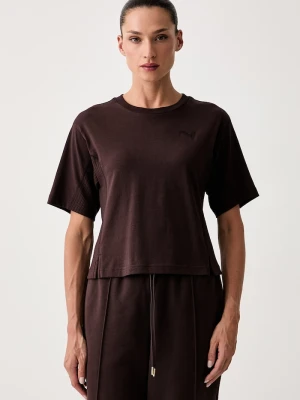 Puma T-shirt damski bawełniany HER brązowy