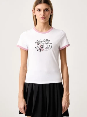 Puma T-shirt damski bawełniany z elastanem X POWER PUFF GIRLS biały