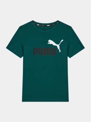 Puma T-Shirt Ess+ 2 Col Logo 586985 Zielony Regular Fit