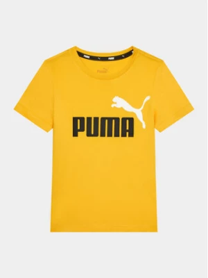 Puma T-Shirt Ess+ 2 Col Logo 586985 Żółty Regular Fit