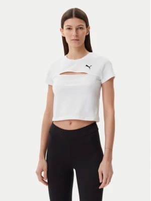 Puma T-Shirt Ess Cut-Out 631164 Biały Slim Fit