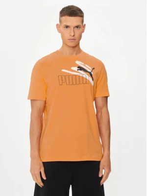 Puma T-Shirt Ess+ Logo 678988 Pomarańczowy Regular Fit