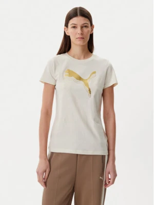 Puma T-Shirt Essentials Metallic 684995 Beżowy Regular Fit