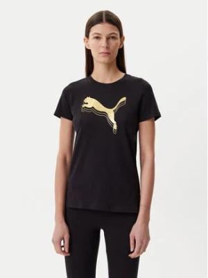 Puma T-Shirt Essentials Metallic 684995 Czarny Regular Fit
