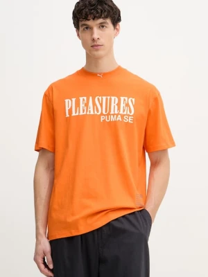 Puma T-shirt męski bawełniany PUMA x PLEASURES Typo Tee