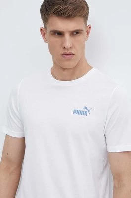 Puma t-shirt męski kolor biały gładki 586669