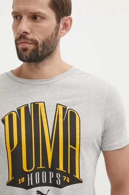 Puma t-shirt męski kolor szary z nadrukiem 624819
